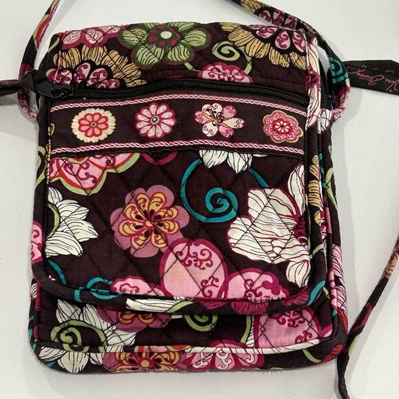 Vera Bradley Handbag Women's Floral Pink Crossbody Retired Mod Mini Hipster - Picture 1 of 12